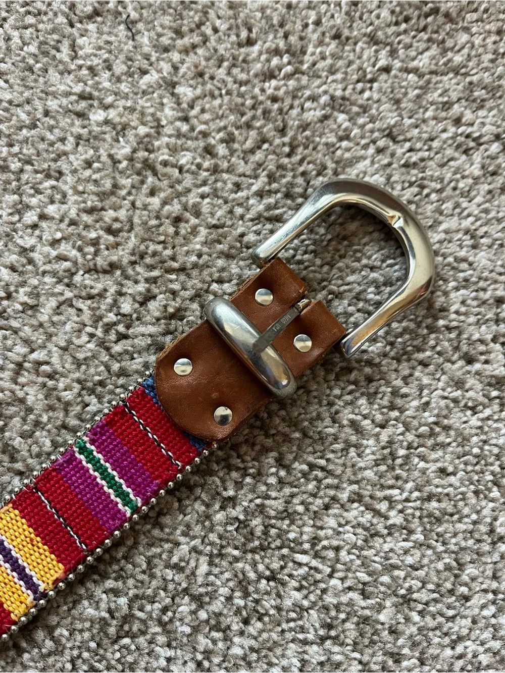 Elite Multicolor Belt with silver buckle